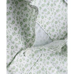 Babyhug 100% Cotton Woven Shirt with Half Sleeves and Floral Print - Sea Green