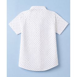 Babyhug 100% Cotton Woven Shirt with Half Sleeves and Polka Dots Print in White