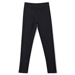Babyhug Cotton Elastane Knit Full Length Solid Leggings - Black