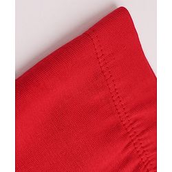Babyhug Cotton Elastane Knit Full Length Solid Leggings - Red