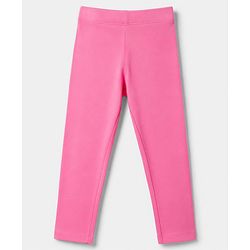 Babyhug Cotton Elastane Knit Full Length Solid Leggings - Fuchsia