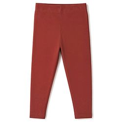 Babyhug Cotton Elastane Knit Full Length Solid Leggings - Rust Orange