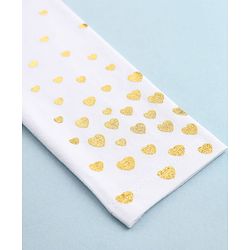 Babyhug Cotton Elastane Knit Full Length Solid Leggings With Heart Print - White