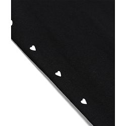 Babyhug Cotton Elastane Knit Full Length Solid Leggings With Heart Foil Print - Black