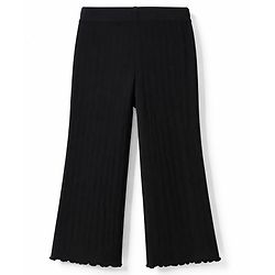 Babyhug Cotton Elastane Knit Solid Full Length Leggings -Black