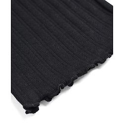 Babyhug Cotton Elastane Knit Solid Full Length Leggings -Black