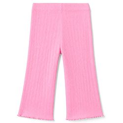 Babyhug Cotton Elastane Knit Full Length Solid Leggings - Pink