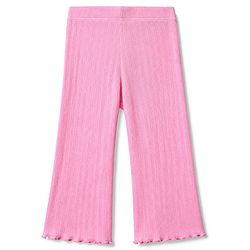 Babyhug Cotton Elastane Knit Full Length Solid Leggings - Pink