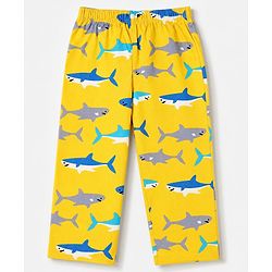 Babyhug 100% Cotton Woven Full Sleeves Co-Ords Shirt & Pyjama Night Suit with Shark Print - Yellow