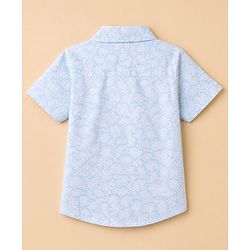 Babyhug Cotton Woven Half Sleeves Shirt and Shorts Set with Floral Print in Light Blue
