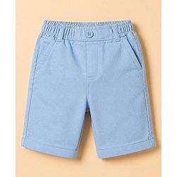 Babyhug Cotton Woven Half Sleeves Shirt and Shorts Set with Floral Print in Light Blue