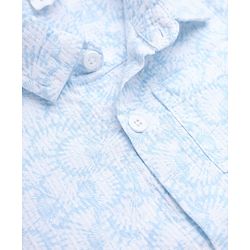 Babyhug Cotton Woven Half Sleeves Shirt and Shorts Set with Floral Print in Light Blue
