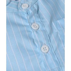Babyhug Woven Half Sleeves Shirt and Shorts Set With Striped Print - Blue & White