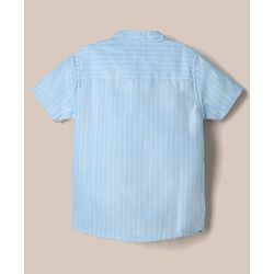 Babyhug Woven Half Sleeves Shirt and Shorts Set With Striped Print - Blue & White