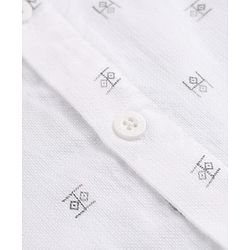 Babyhug Cotton Woven Half Sleeves Printed Shirt and Shorts Set - White