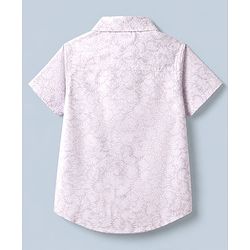 Babyhug Cotton Woven Half Sleeves Shirt and Shorts Set with Leaves Print in White