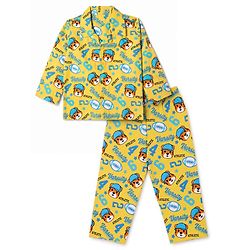 Babyhug Cotton Woven Front Open Full Sleeves Co-ord Shirt & Pajama Night Suit with Tiger & Varsity Numeric Print - Yellow
