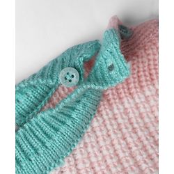 Babyhug Knit Full Sleeves Striped Sweater Set With Beanie & Color Block Design - Blue
