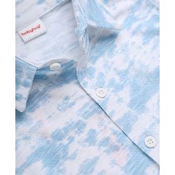Babyhug Single Jersey Cotton Knit Half Sleeves Printed Shirt and Shorts Co-Ords Set - Light Blue