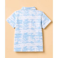 Babyhug Single Jersey Cotton Knit Half Sleeves Printed Shirt and Shorts Co-Ords Set - Light Blue