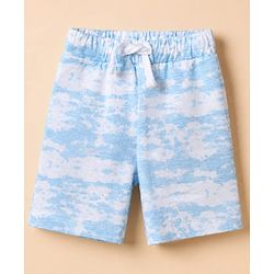 Babyhug Single Jersey Cotton Knit Half Sleeves Printed Shirt and Shorts Co-Ords Set - Light Blue