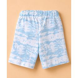 Babyhug Single Jersey Cotton Knit Half Sleeves Printed Shirt and Shorts Co-Ords Set - Light Blue