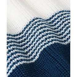 Babyhug Knit Sweater Set with Full Sleeves and Stripes Design in Royal Blue
