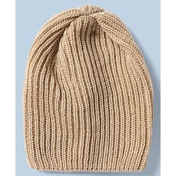 Babyhug Cable Knit Full Sleeves Sweater Set With Beanie Cap - Beige
