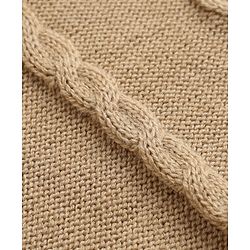 Babyhug Cable Knit Full Sleeves Sweater Set With Beanie Cap - Beige