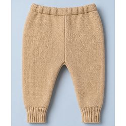 Babyhug Cable Knit Full Sleeves Sweater Set With Beanie Cap - Beige