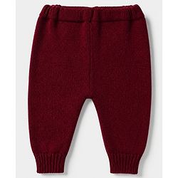 Babyhug Cable Knit Full Sleeves Sweater Set With Beanie Cap - Maroon