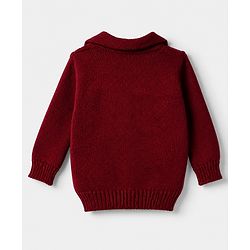 Babyhug Cable Knit Full Sleeves Sweater Set With Beanie Cap - Maroon