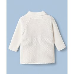 Babyhug Knit Solid Sweater Set in White