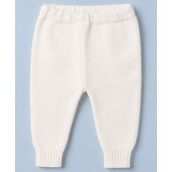 Babyhug Knit Solid Sweater Set in White