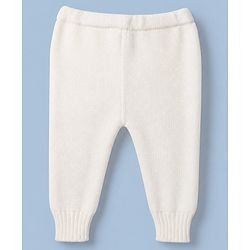 Babyhug Knit Solid Sweater Set in White