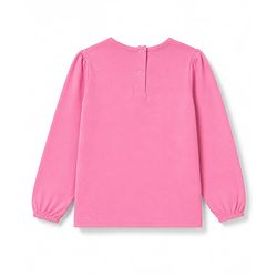 Babyhug 100% Cotton Knit Shrug Top with Full Sleeves and Floral Print - Pink