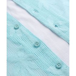 Babyhug 100% Cotton Woven Solid Crochet Shirt and T-Shirt with Half Sleeves and Palm Trees Print in Blue
