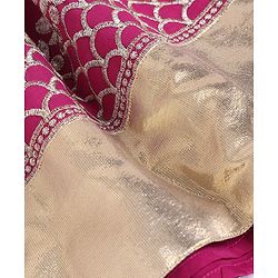 Babyhug Cotton Woven Half Sleeves Choli & Lehenga Set With Dupatta & Floral Embroidery - Pink