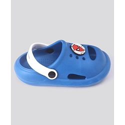 Cute Walk by Babyhug Clogs With Backstrap Closure Marvel Applique in Blue/White