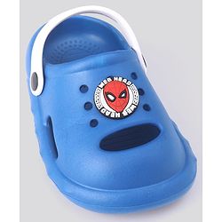 Cute Walk by Babyhug Clogs With Backstrap Closure Marvel Applique in Blue/White
