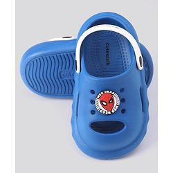 Cute Walk by Babyhug Clogs With Backstrap Closure Marvel Applique in Blue/White