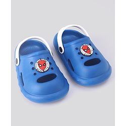 Cute Walk by Babyhug Clogs With Backstrap Closure Marvel Applique in Blue/White