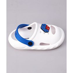 Cute Walk by Babyhug Marvel Clogs With Backstrap Closure Spiderman Applique in White