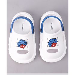 Cute Walk by Babyhug Marvel Clogs With Backstrap Closure Spiderman Applique in White