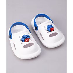 Cute Walk by Babyhug Marvel Clogs With Backstrap Closure Spiderman Applique in White