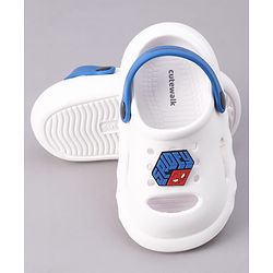 Cute Walk by Babyhug Marvel Clogs With Backstrap Closure Spiderman Applique in White
