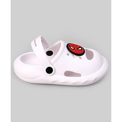 Cute Walk by Babyhug Marvel Clogs with Spider-Man Applique - White