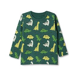 Babyhug 100% Cotton Knit Full Sleeves Co-Ords T-Shirt & Pyjama Night Suit with Dinosaur Print - Green