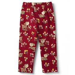 Babyhug 100% Cotton Knit Full Sleeves Co-Ords T-Shirt & Pyjama Night Suit with Deer & Floral Print - Dark Pink