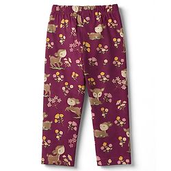 Babyhug 100% Cotton Knit Full Sleeves Co-Ords T-Shirt & Pyjama Night Suit with Deer & Floral Print - Dark Pink